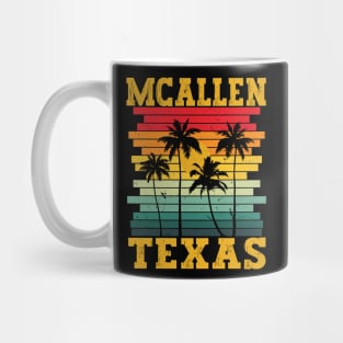 Mcallen Texas Retro Tropical Summer Palm Trees Mug